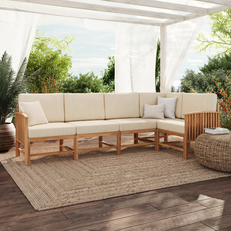Riziki Acacia Outdoor Patio Sofa Winston Porter Frame Color Brown
